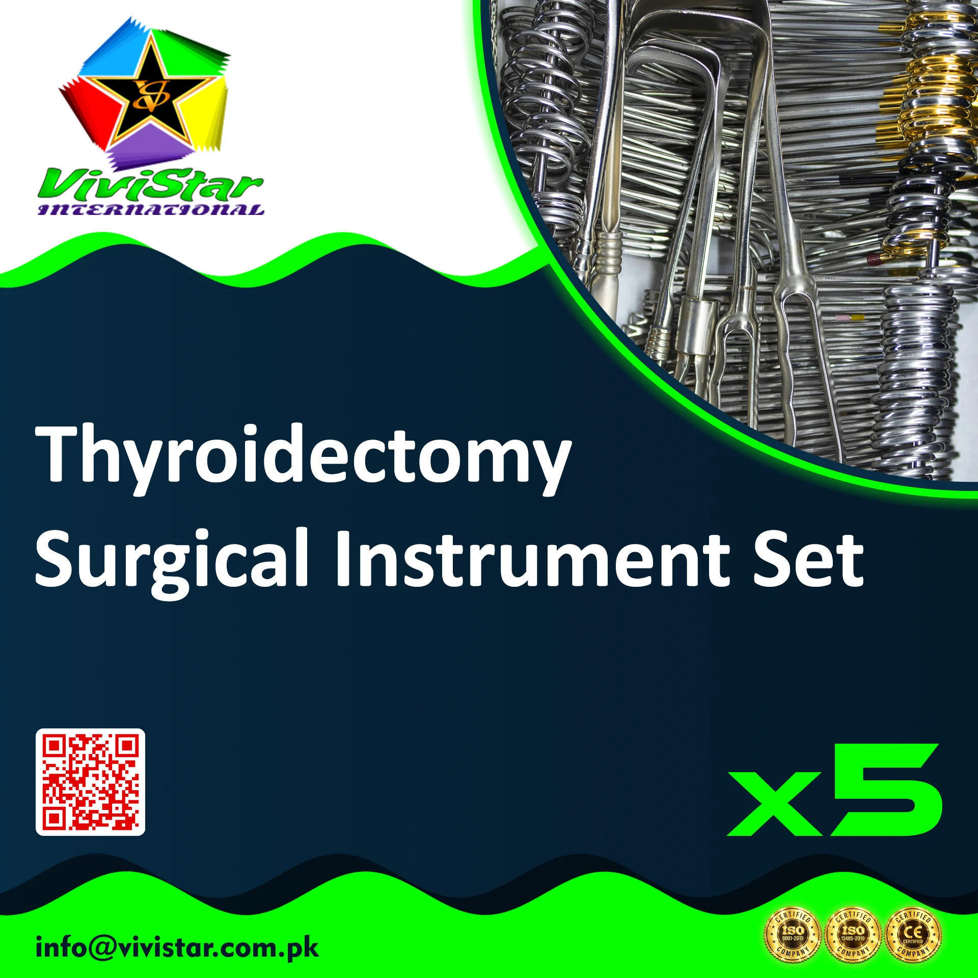 Thyroidectomy Surgical Instrument Set - Clinic Supply Pack - 5 Sets