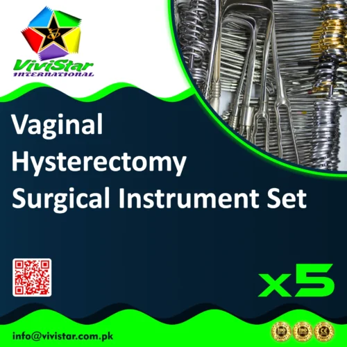 70 - vaginal hysterectomy Surgical Instrument Set , vaginal-assisted hysterectomy, uterine prolapse correction, cystocele and rectocele repair, uterine fibroid management surgery Pack of 5 sets