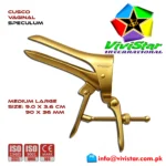 Cusco Vaginal Speculum Gold Medium Large Gynecology Cervical Examination Obstetrics Best Steel Self Retaining Surgical
