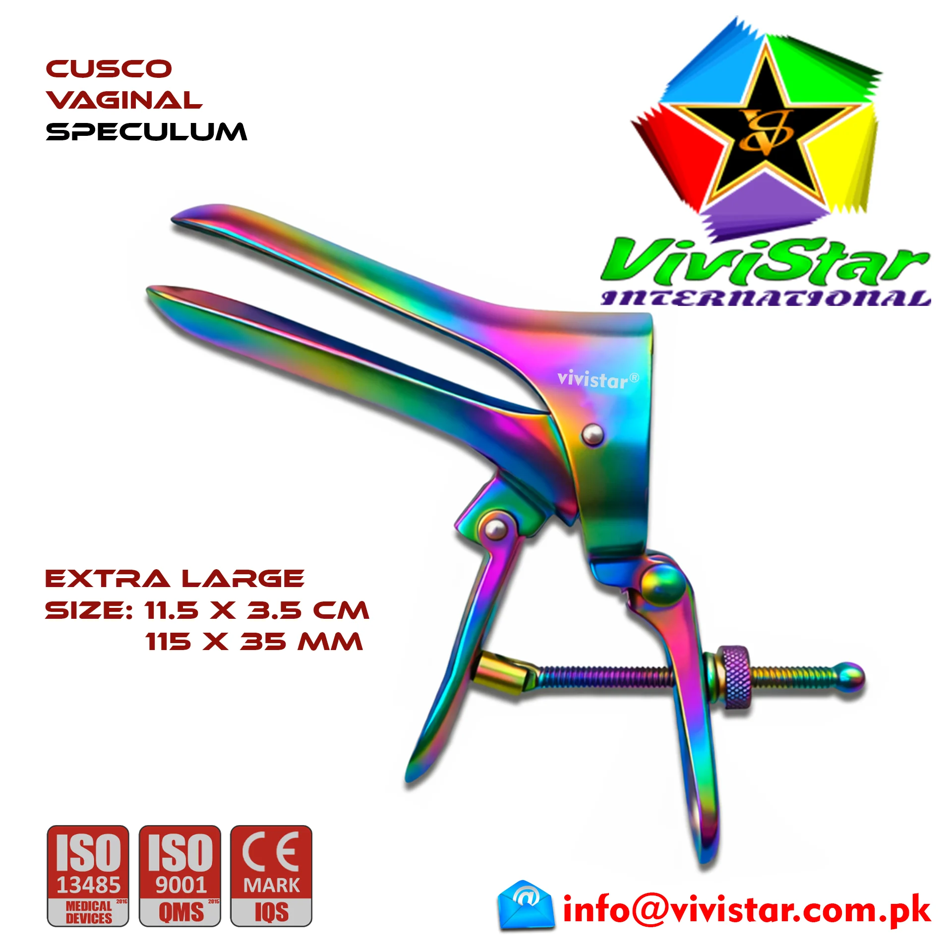 Cusco Vaginal Speculum Multi Rainbow Extra Large Gynecology Cervical Examination Obstetrics Best Steel Self Retaining Surgical