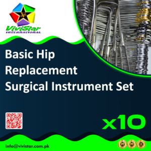 Basic Hip Replacement Surgical Instrument Set arthroplasty procedures primary total THR hemiarthroplasty Hibbs Osteotome Russian Tissue Stille Liston Luer Rongeur Metzenbaum Scissors Clamps Pack of 10 Sets