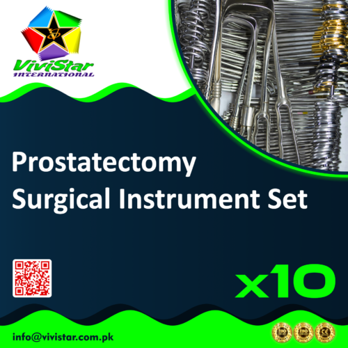 Prostatectomy Surgical Instrument Set urological radical open laparoscopic robotic-assisted transvesical prostate pelvic lymph node dissection bladder neck reconstruction Allis Pean Foerster Pack of 10 Sets