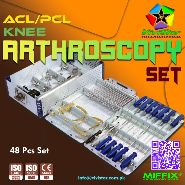 The MIFFIX ACL/PCL Knee Arthroscopy Set is an elite, 48-piece collection of specialized instruments engineered for the rigorous demands of Anterior and Posterior Cruciate Ligament reconstruction.