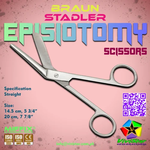 Braun Stadler Episiotomy Scissors 2 The Braun-Stadler Episiotomy Scissors are a cornerstone of obstetric surgery, specifically engineered to perform precise mediolateral or midline incisions during labor