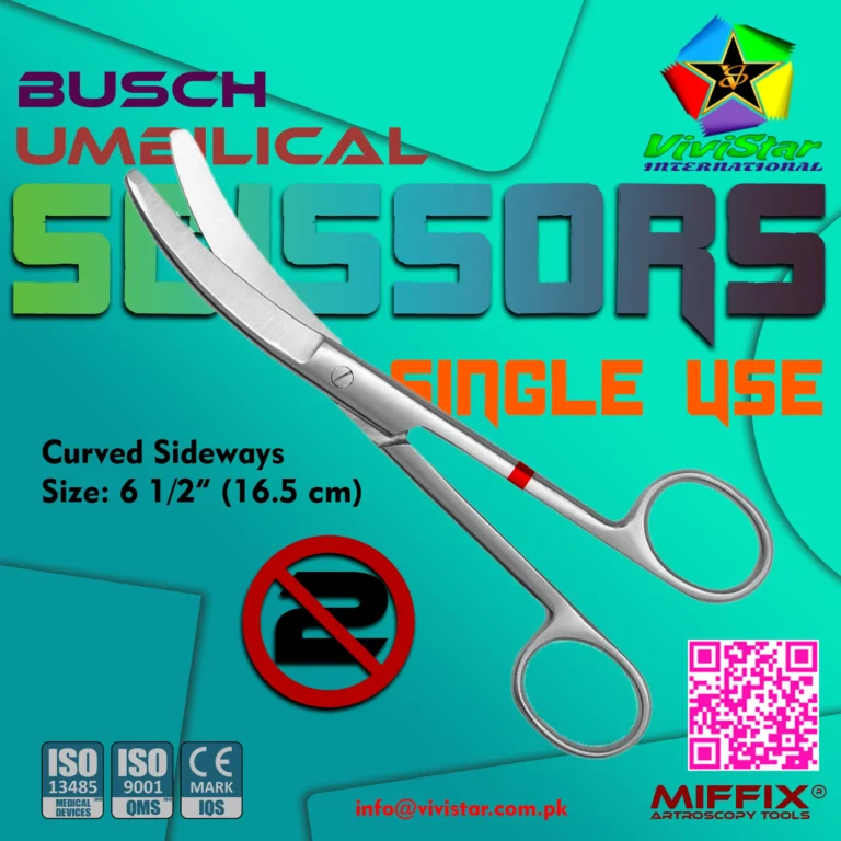 Busch Umbilical Scissors (Single Use) Premium Precision for Sterile Cord Management