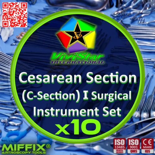 The Vivistar Cesarean Section Instrument Set is a comprehensive, professional-grade collection designed for the rigors of obstetric surgery. This 31-piece assembly provides surgeons with the specialized retractors, hemostats, and forceps required for both elective and emergency C-section procedures.