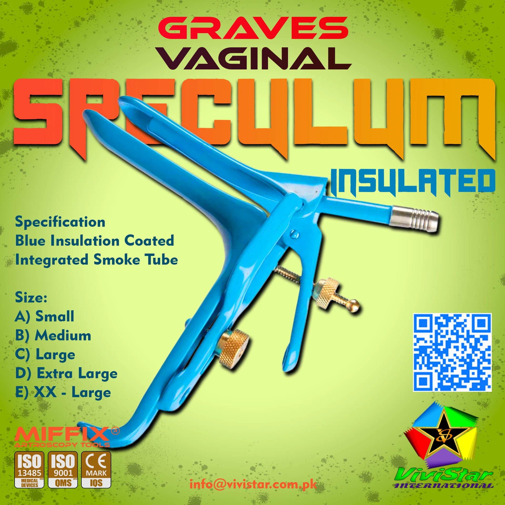 Elevate your clinical standards with the Graves Vaginal Speculum, the industry standard for pelvic examinations and electrosurgical procedures. This specialized instrument is engineered with a high-durability Blue LLETZ/LEEP Insulation Coating