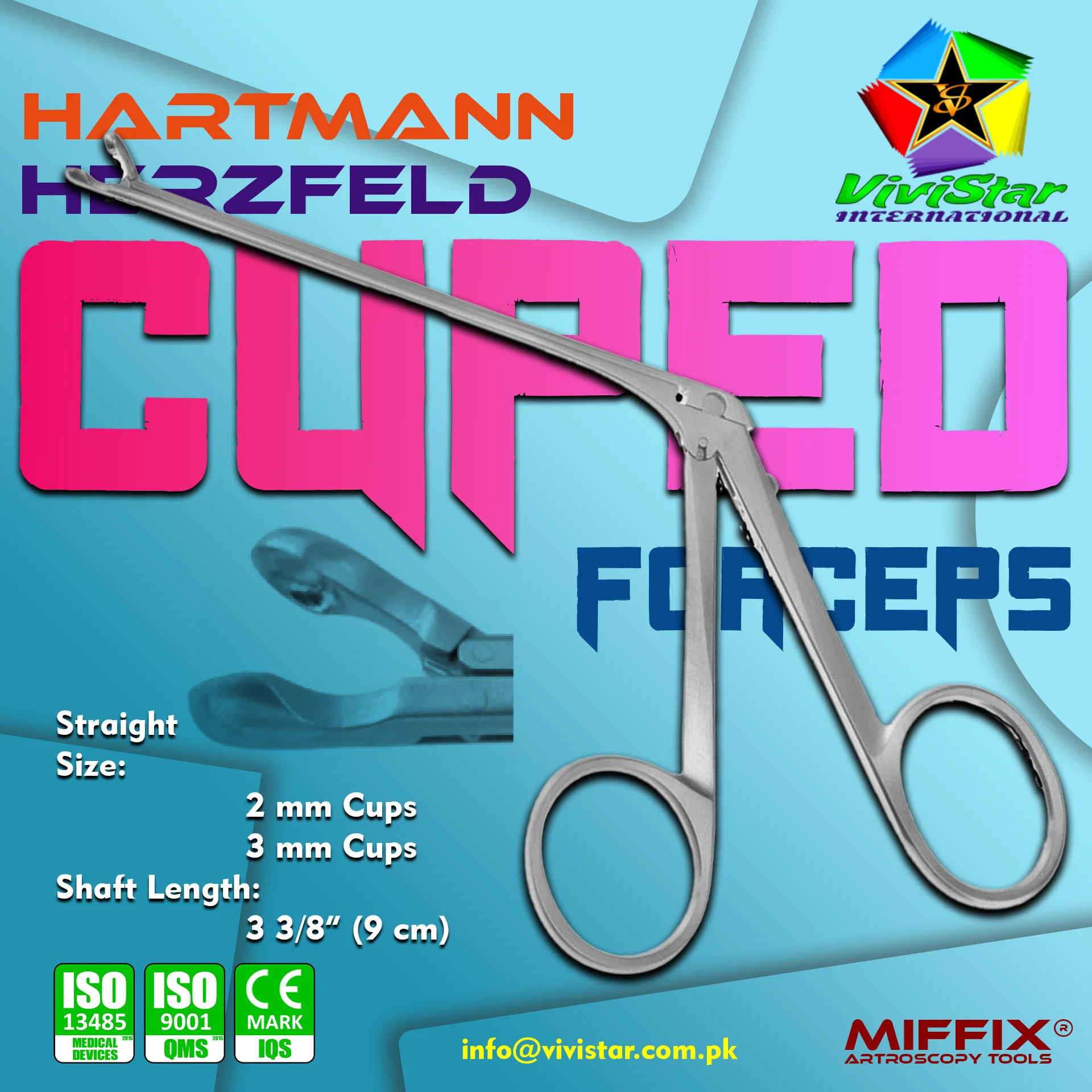 Hartmann-Herzfeld Ear Forceps (Cupped) Precision Microsurgical Instrumentation for Otology