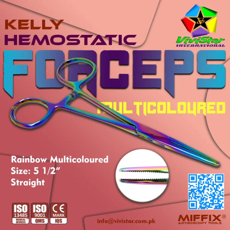 Experience the perfect balance of precision and control with our Kelly Hemostatic Forceps. These 5 1/2" (14 cm) forceps are coated in a striking rainbow hue, combining professional-grade performance with a unique, high-visibility aesthetic.
