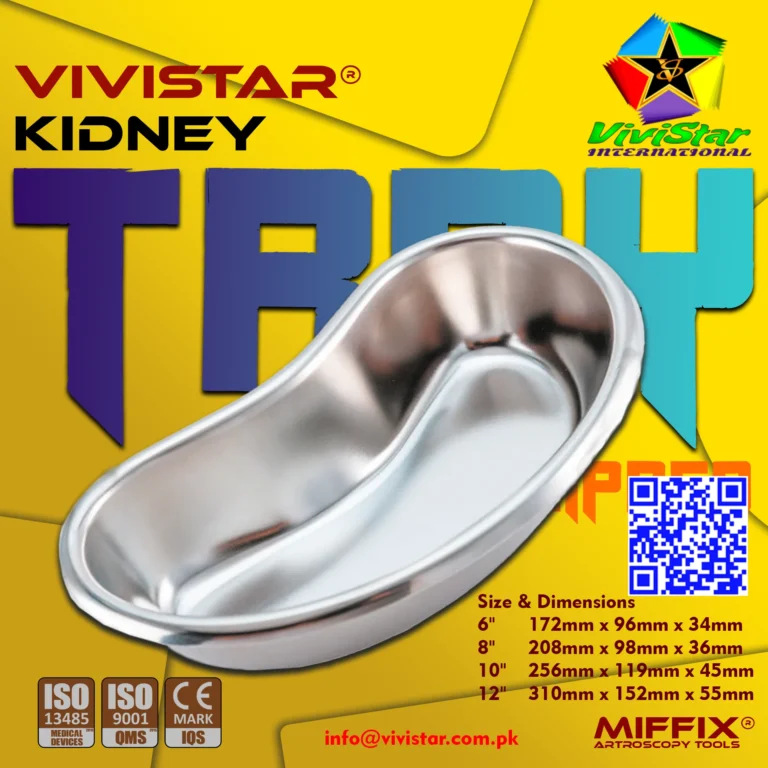 The Vivistar Kidney Tray is an essential multi-purpose vessel, precision-engineered for the collection of fluids, waste, or the organized placement of surgical instruments.