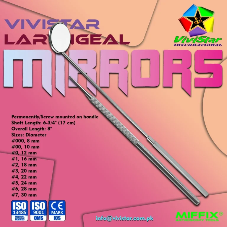 Vivistar Professional Laryngeal Mirror – Fog-Free Glass for ENT Specialists, Doctors & Students