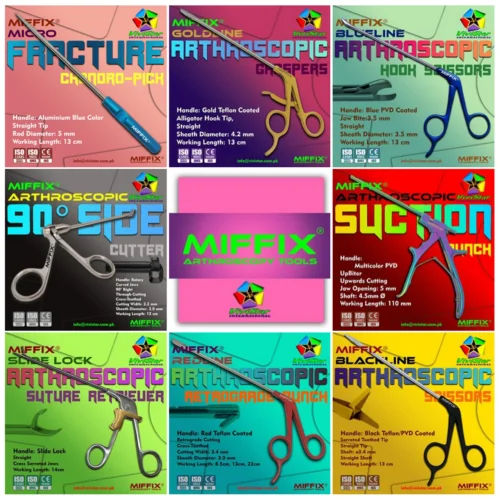 #MIFFIX Arthroscopic Instruments 110 mm Arthrex Smith & Nephew ratchet Multi-Colour Multicolor Arthroscopy Grasper Arthroscopic Surgical Holdings Richard Wolf Medline Acufex MIFFIX® Premium Arthroscopy Instruments