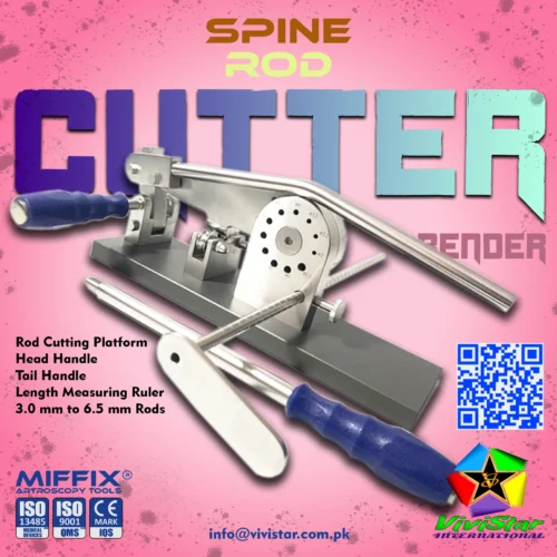 Spine Rod Cutter and Bendar Table Top Ortho Plate 2 Precisión de Grado Quirúrgico para Estabilización Espinal La Cortadora y Dobladora de Varillas Vivistar es una herramienta indispensable en la cirugía ortopédica y de columna