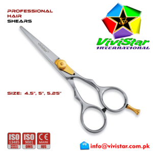 Professional hair shears Custom logo Barber scissors cutting shears set United States Pakistan United Kingdom Australia Standard Salon Sizes with Gold Finger Rest