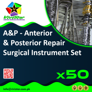 A&P Anterior & Posterior Repair Surgical Instrument Set pelvic floor vaginal reconstructive procedures colporrhaphy cystocele rectocele repair perineorrhaphy enterocele vaginal hysterectomy pelvic organ prolapse (POP) urogynecological gynecological Pack of 50 Sets