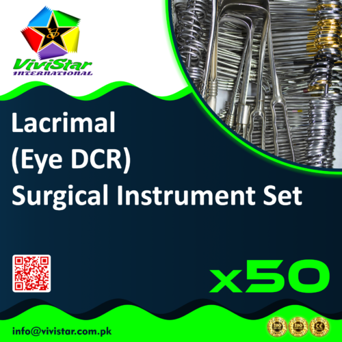 Lacrimal Eye DCR Surgical Instrument Set dacryocystorhinostomy dacryocystectomy DCT probing irrigation silicone tube intubation canalicular repair procedures Pack of 50 Sets Surgical Instruments Sialkot Pakistan Scissors Forceps Kerrison Rongeur USA Mexico Brazil Germany Africa Europe Spain