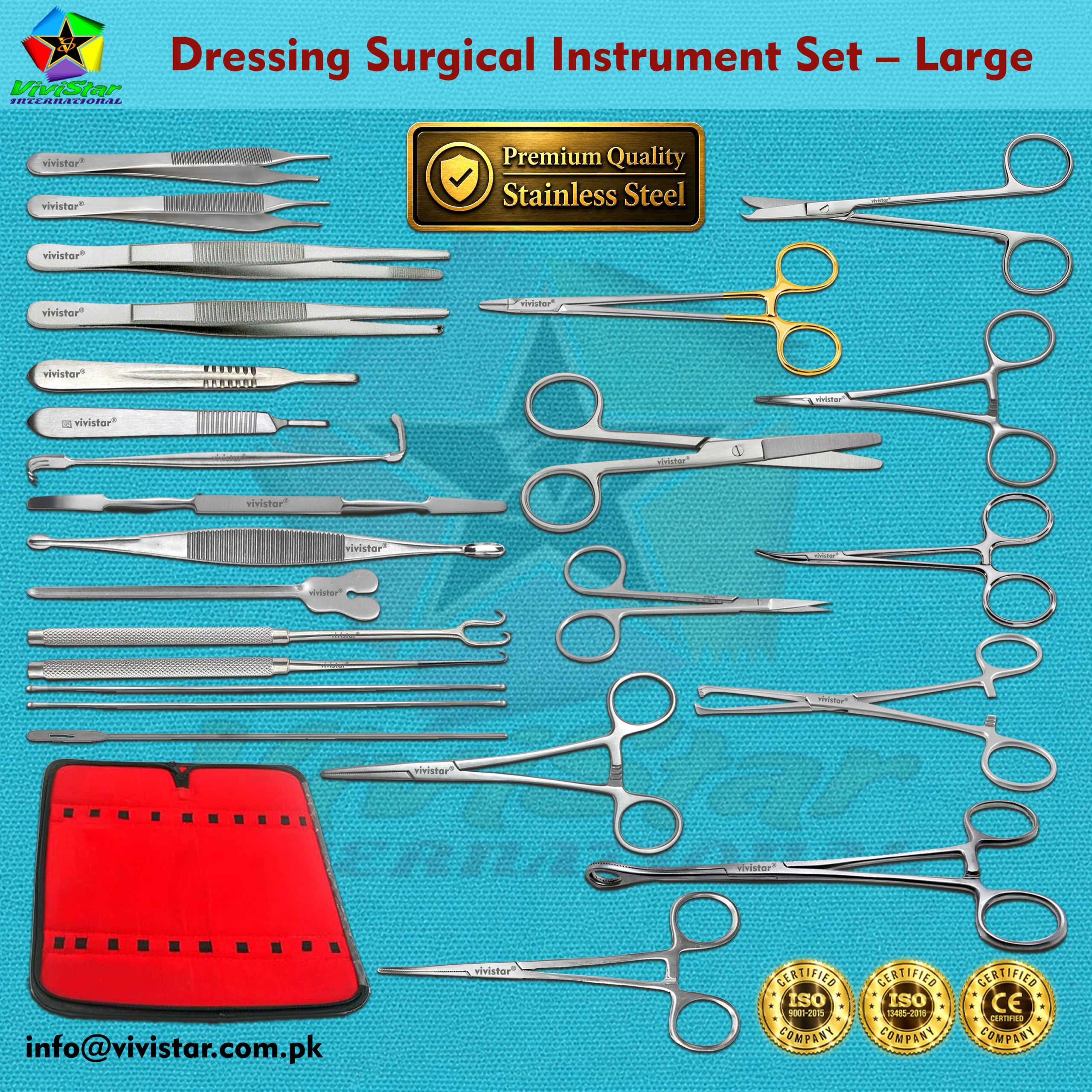 Dressing Surgical Instrument Set Large comprehensive high quality minor procedures wound suturing minor post-operative hospitals clinics emergency