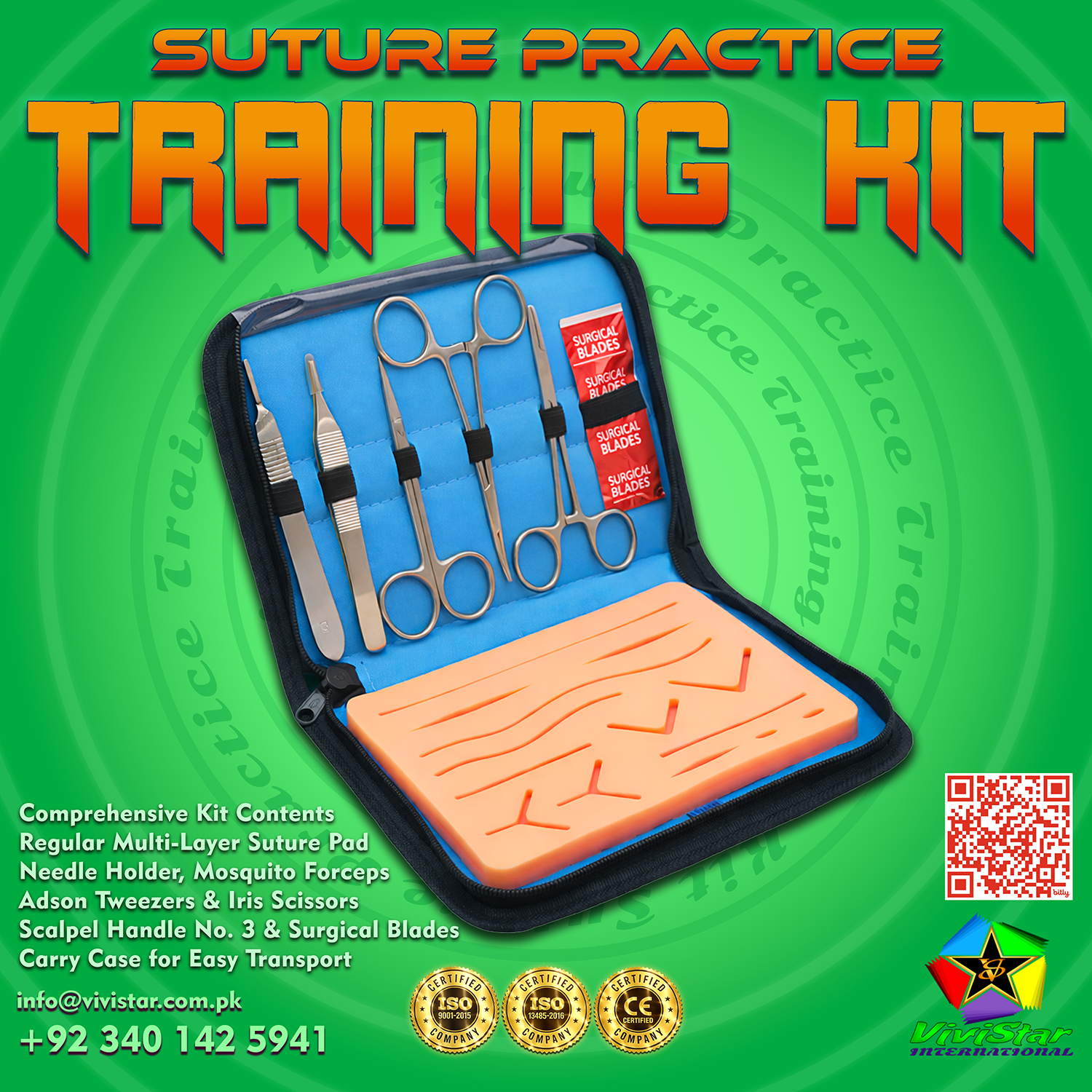Complete Suture Practice Kit & Minor Surgery Set Ultimate Wound Closure Training Kit for Medical Students