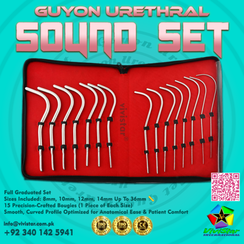 Guyon Urethral Sound 15 Pcs Set@0.5x Guyon Urethral Sound 15 Pcs Set – Precision Urology Instruments