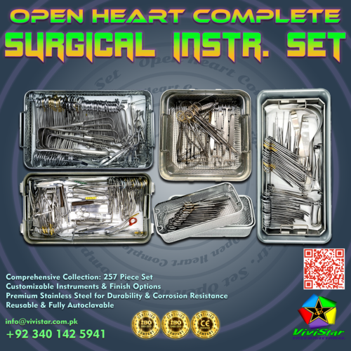 ❤️ Open Heart Complete Surgical Set – Elite Cardio-Vascular Precision